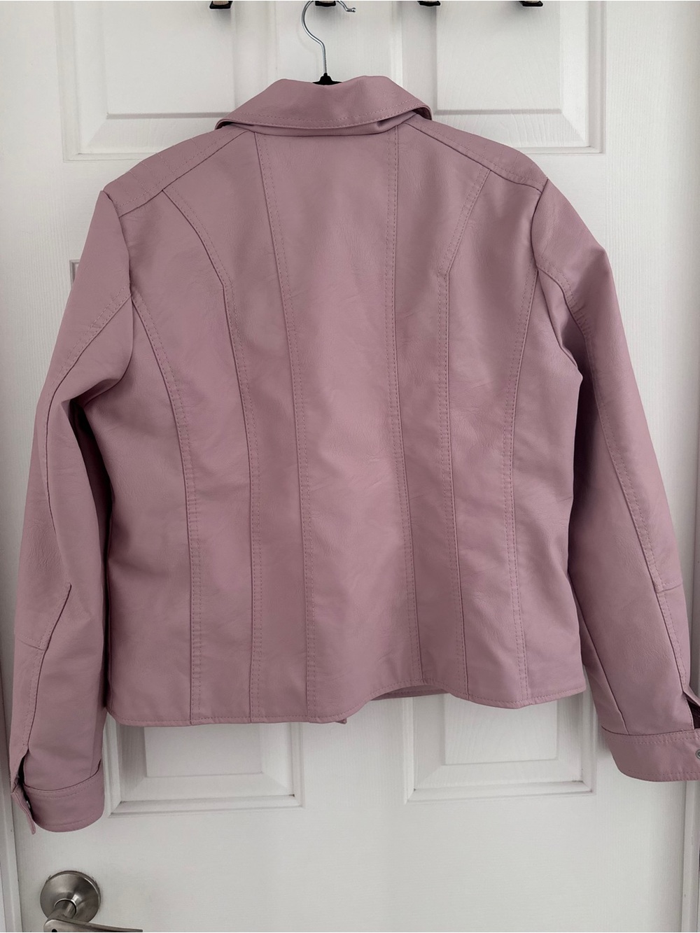 Baccini Dusty Pink Faux Leather Moto Jacket - Picture 4 of 5